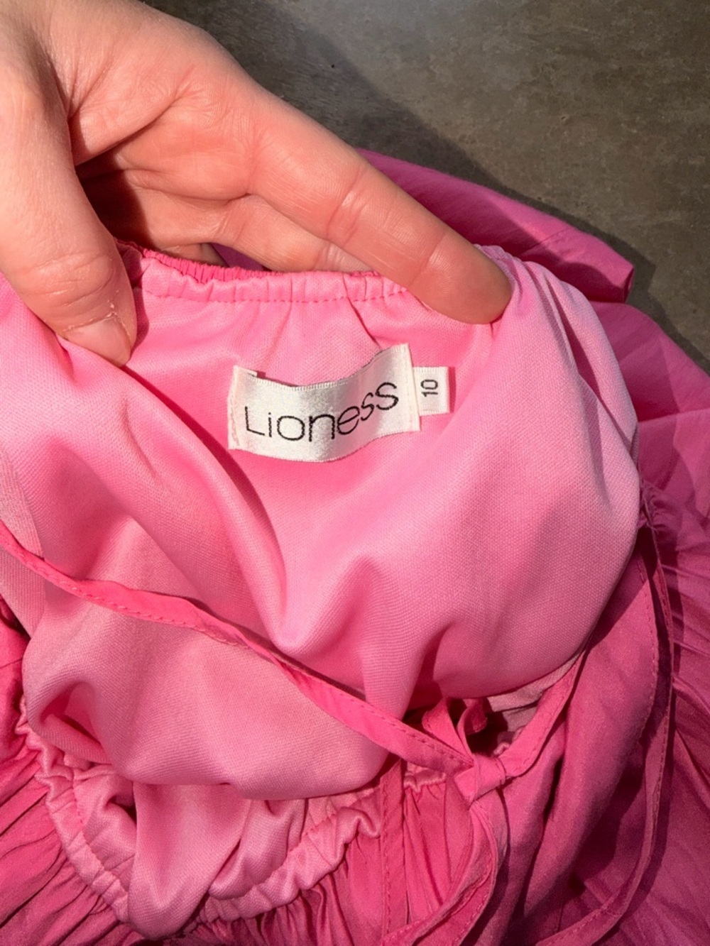 Lioness Hot Pink Maxi Dress Size 10 Plunge Neck Slit Vacation Dress - Picture 9 of 12